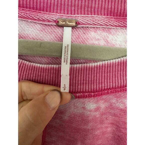 Free People Daisy Oversized Sweatshirt, Washed Dragonfruit Sorbet Pink, Size S - Picture 4 of 8